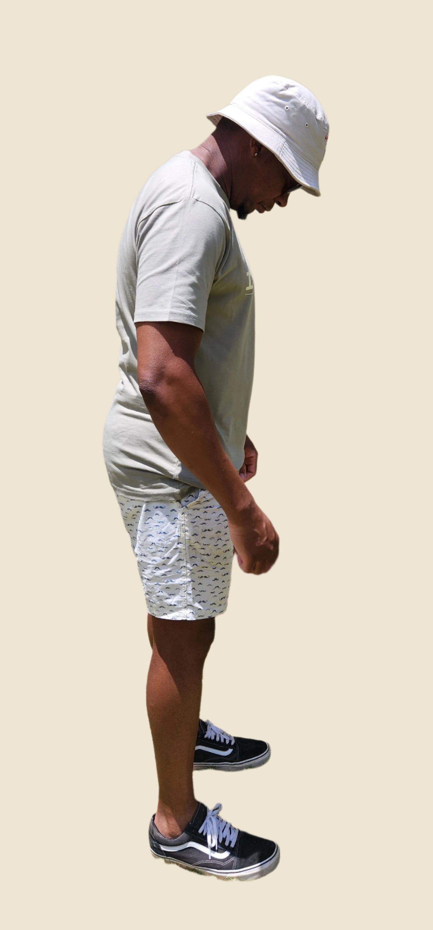 green tee on model side