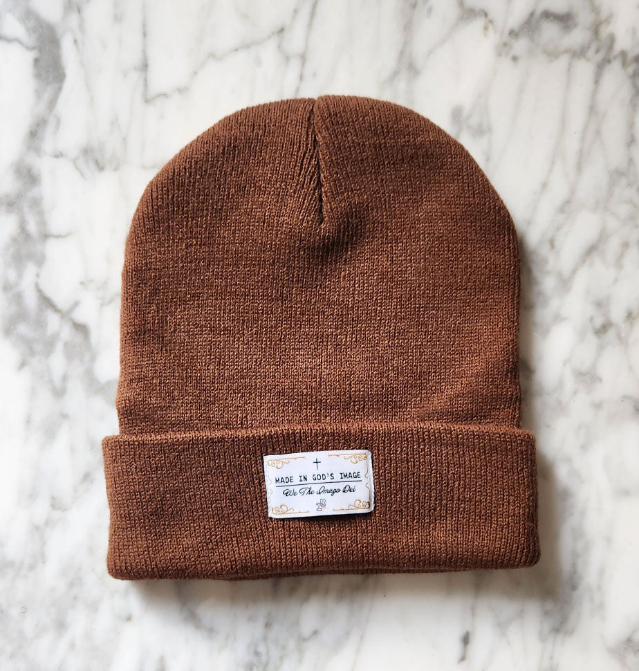 MADE IN GOD's IMAGE Beanie - TAN BROWN