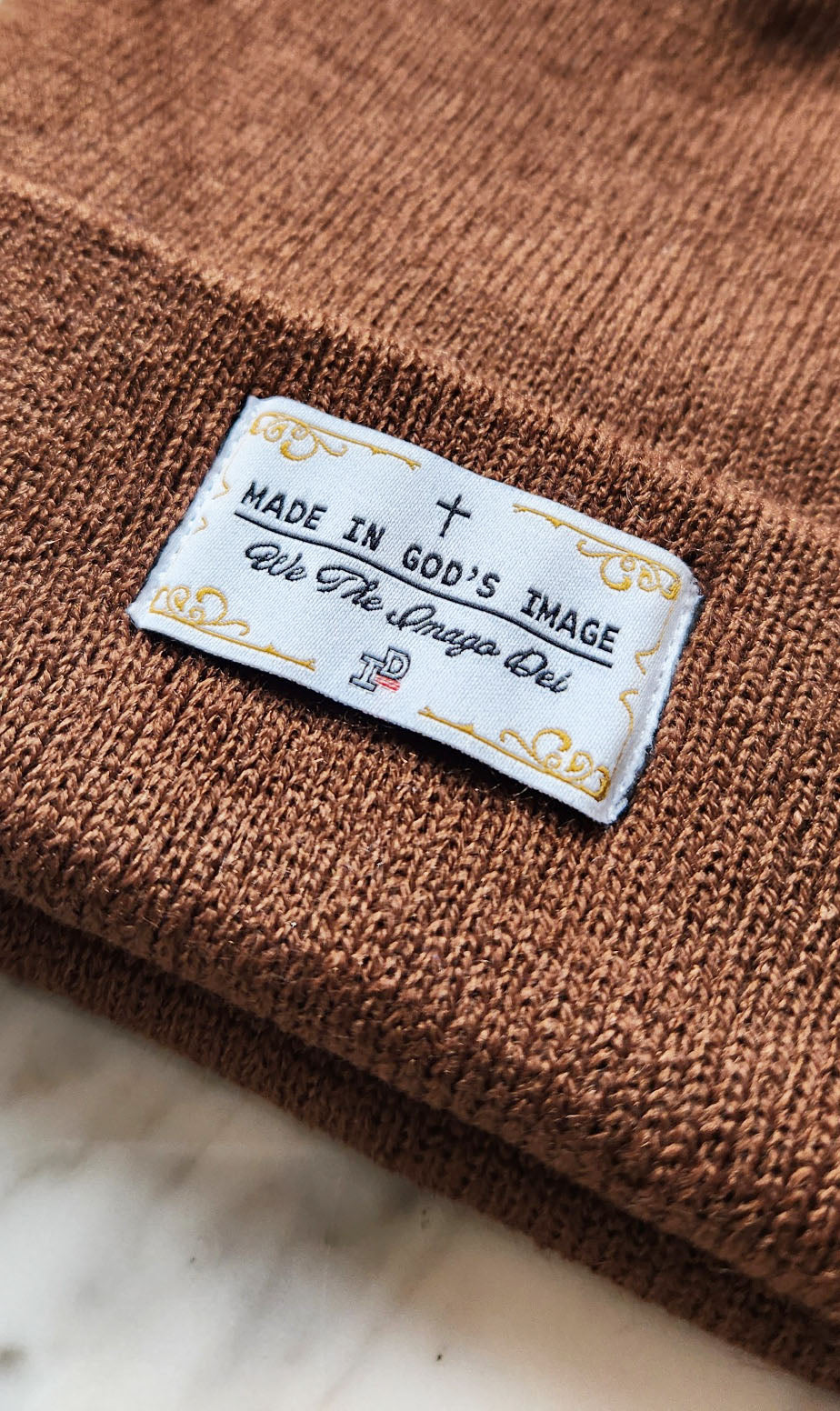 MADE IN GOD's IMAGE Beanie - TAN BROWN