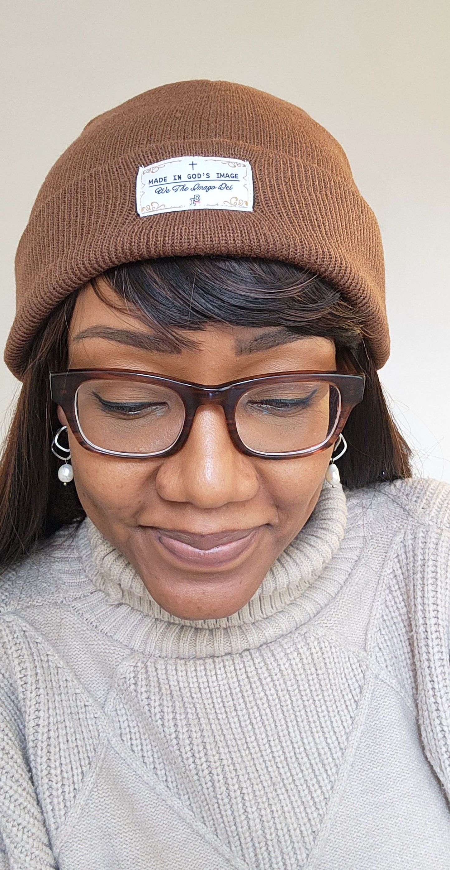 MADE IN GOD's IMAGE Beanie - TAN BROWN