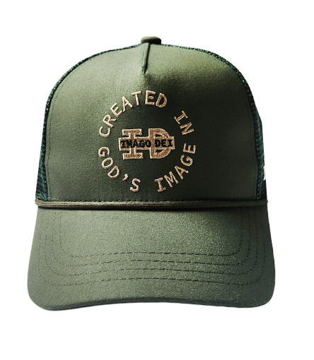 Created in God's Image - Army Green Trucker Hat – We The Imago Dei