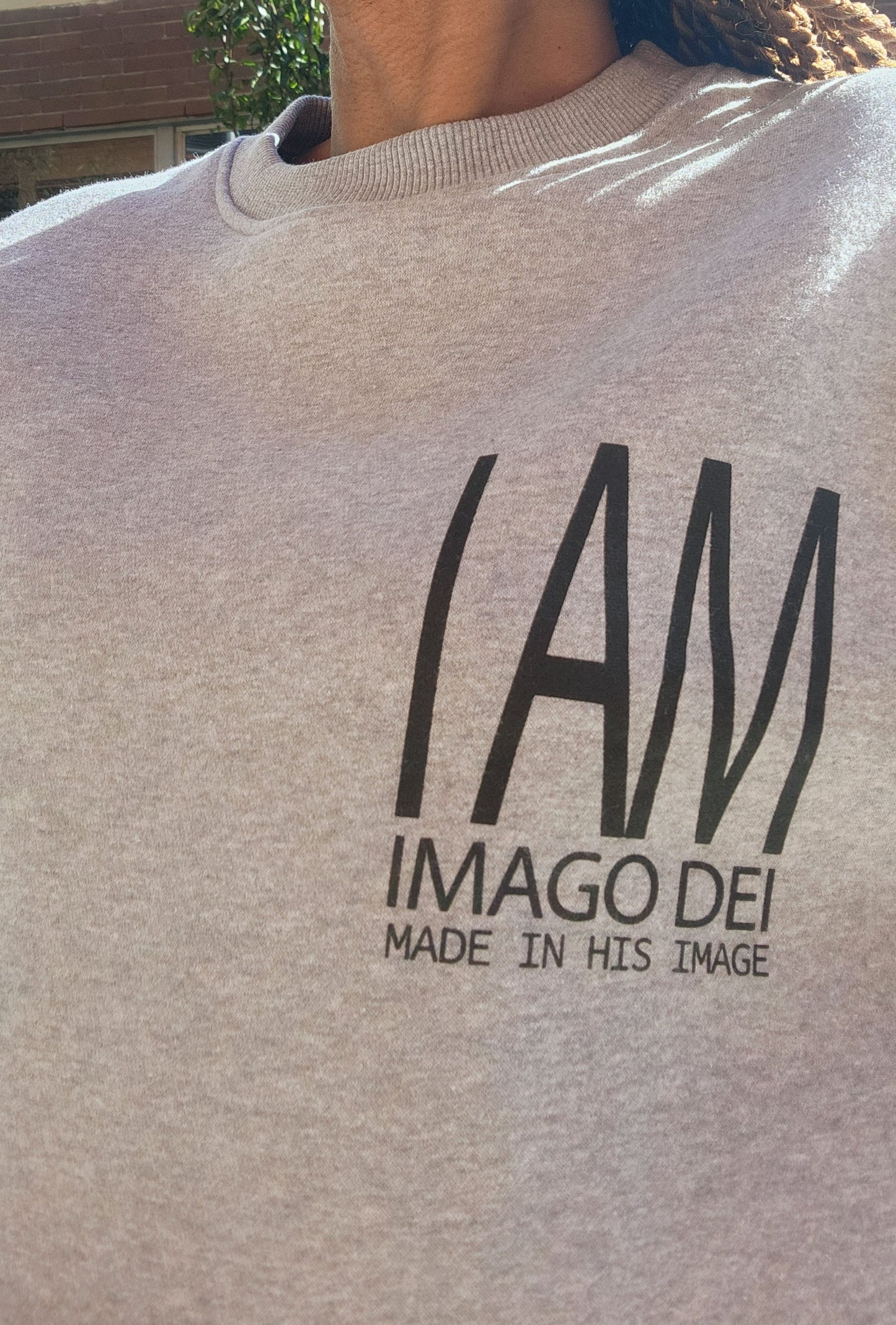 I AM Imago Dei Crew Neck Sweater - Grey Marle