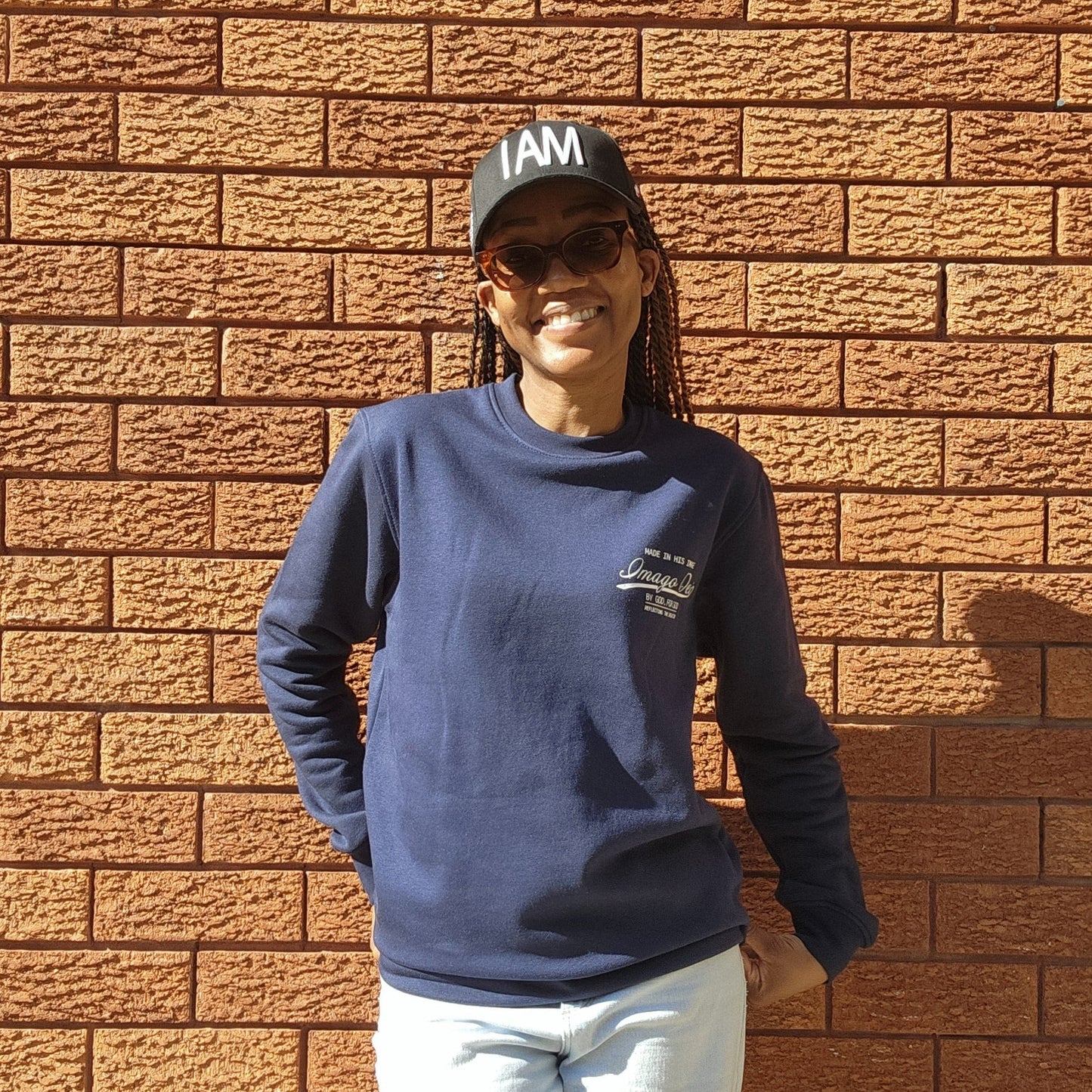 Imago Dei Crew Neck Sweater - Navy Blue