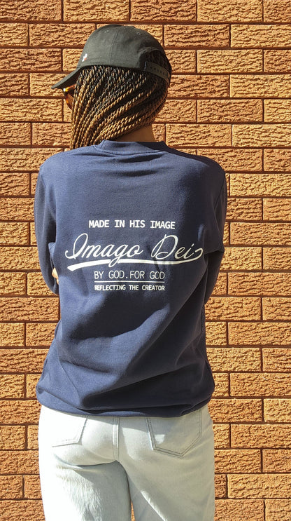 Imago Dei Crew Neck Sweater - Navy Blue