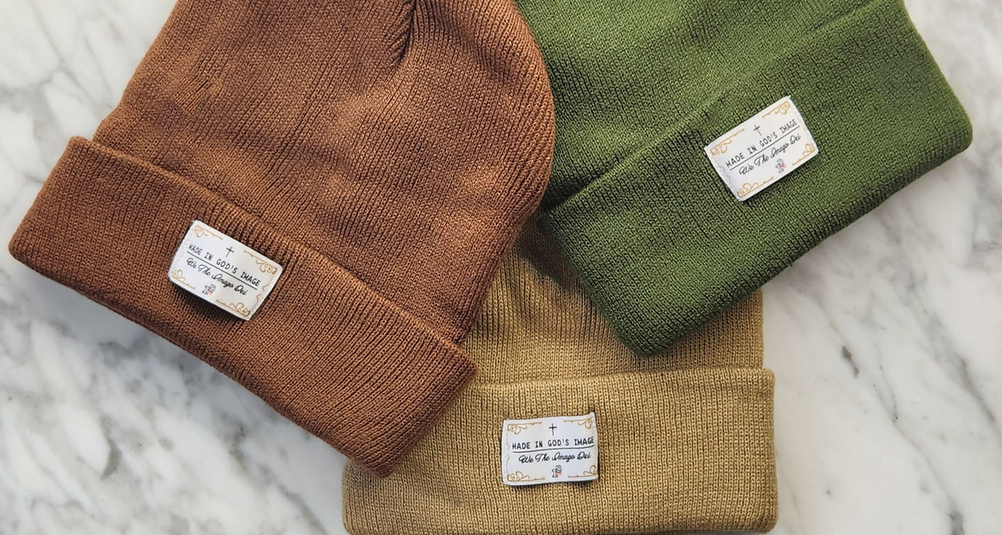 MADE IN GOD's IMAGE Beanie - TAN BROWN