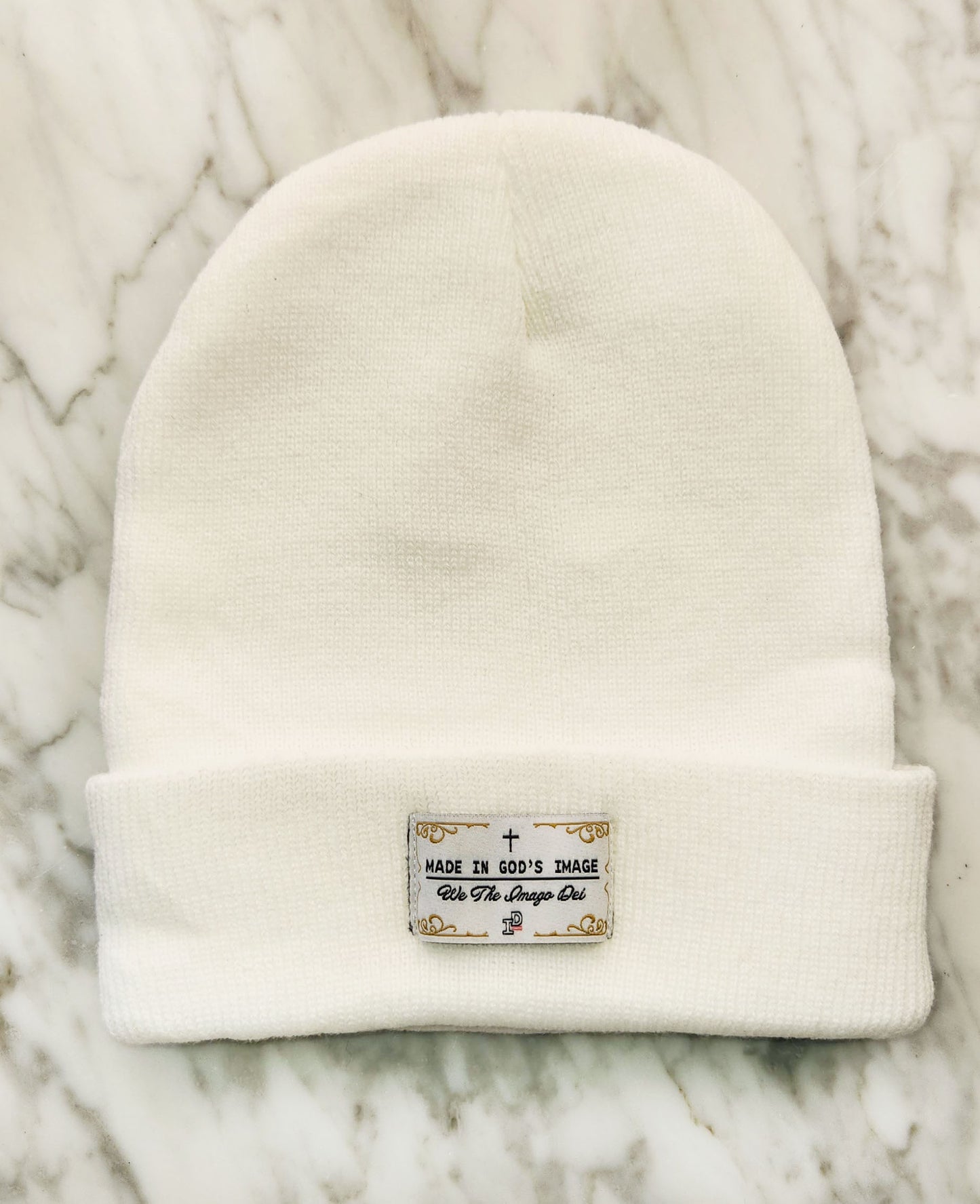 MADE IN GOD's IMAGE Beanie - SNOW WHITE