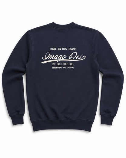 Imago Dei Crew Neck Sweater - Navy Blue