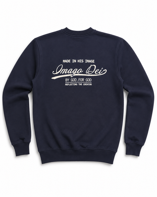 Imago Dei Crew Neck Sweater - Navy Blue