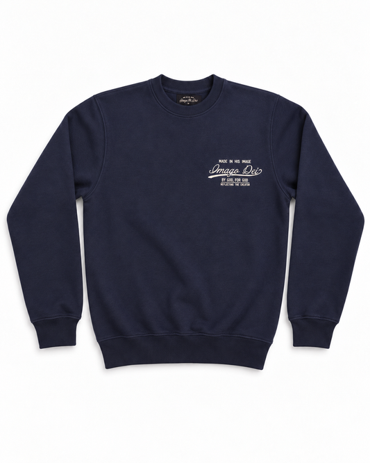 Imago Dei Crew Neck Sweater - Navy Blue